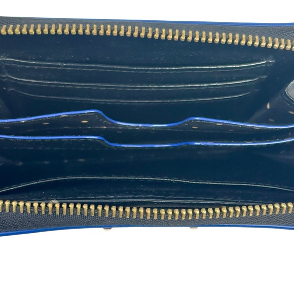 Stella & Dot Chelsea Tech Multi Colour Striped Gold Dot Polka Dot Zip Wallet - Picture 4 of 7